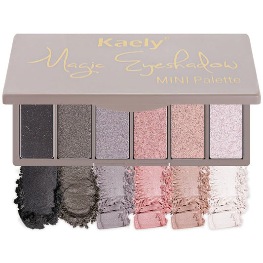 HHLTOH 6 Colors Eyeshadow Palette for Mature Skin, Highly Pigmented Smooth Blendable Eye Shadow, Neutral Matte & Shimmer Glitter Shades for Everyday Makeup, Waterproof, Vegan & Cruelty-Free, 03