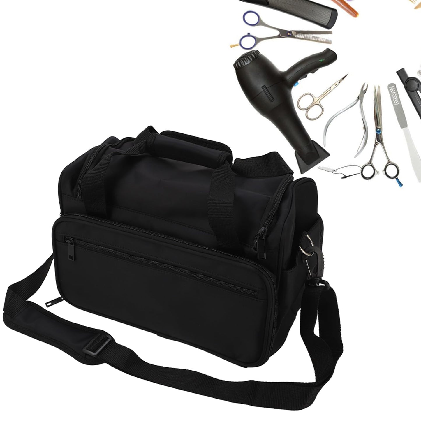 Sonew Hairdressing Tools Bag, Portable Salon Barber Handbag Makeup Cosmetics Tools Bag Scissors Comb Holder Bag Hairstyling Case Large capacity Hair Stylist Organizer for Equipment,