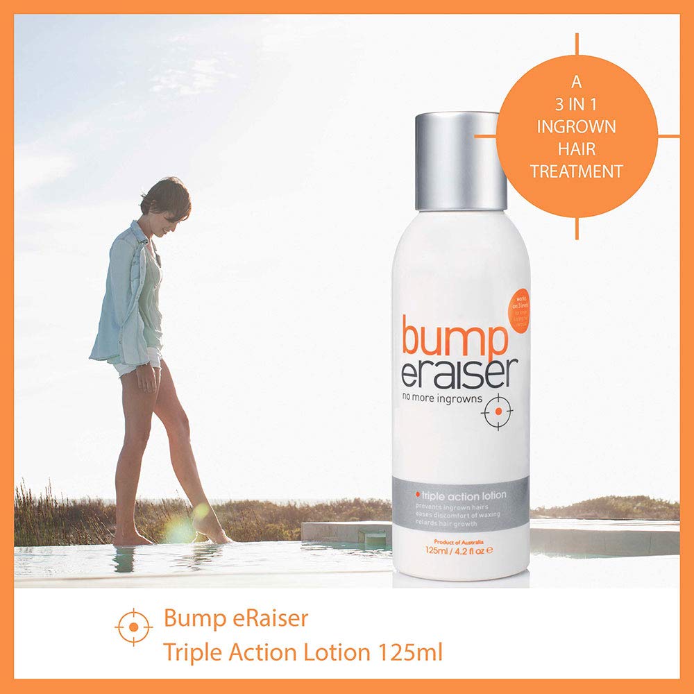 Bump eRaiser Triple Action Lotion 4.2 fl oz — Daily Ingrown Hair & Razor Bump Lotion for Bikini Line, Legs, Beard & Underarms | 3-in-1 Pre & Post Shave | Alcohol Free | Vegan | Made in Australia