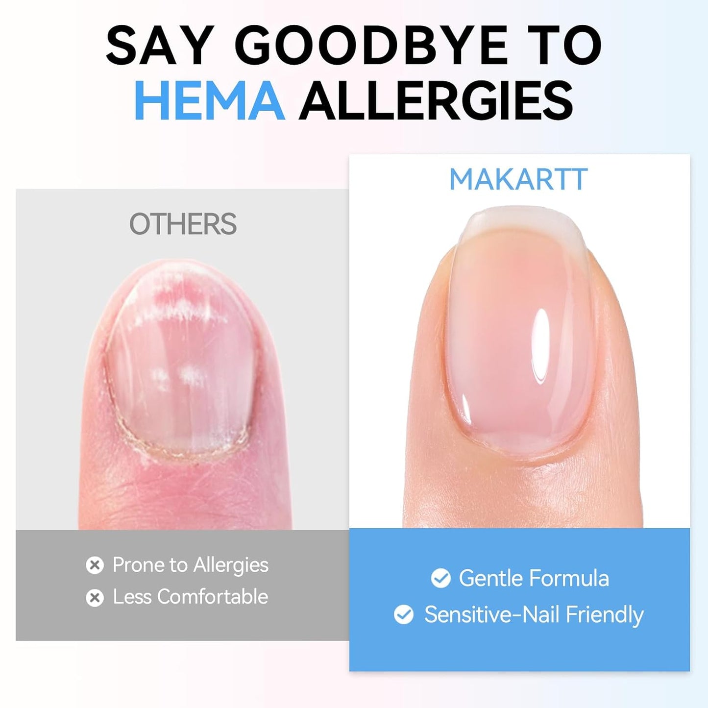 Makartt Gel Top Coat - Hema-Free No Wipe Clear Nail Polish | 15ml Long-Lasting High Gloss Finish for Home DIY