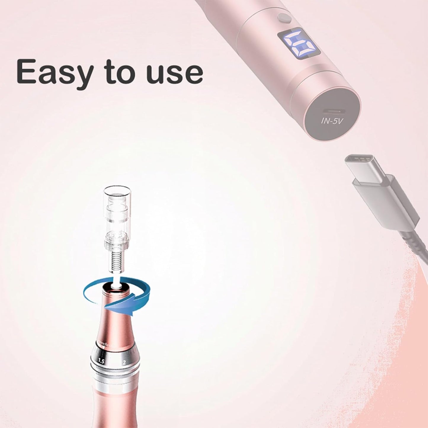 Microneedling Machine - Dermapen 0.25mm Electric Pen for Home Use | Professional Derma Roller Kit for Skin & Hair Care