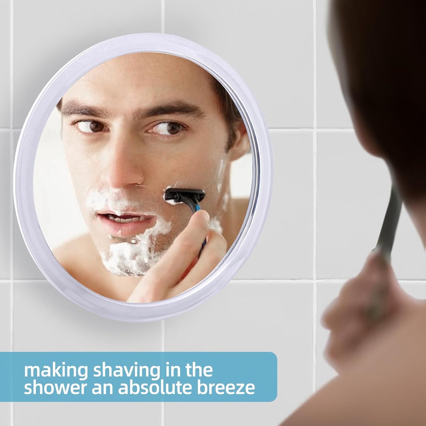 Fogless Shower Mirror - Shatterproof Anti-Fog Design with 3 Suction Cups | Ideal for Shaving & Makeup