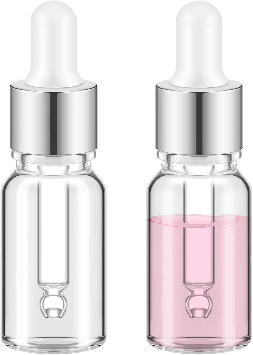Mini Glass Oil Dropper Bottles - 100 Pcs 1 ml Clear Essential Sample Containers | Travel-Friendly Perfume Vials with Caps