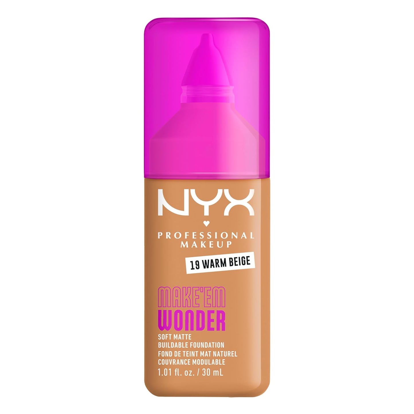 NYX Professional Makeup Liquid Foundation - 24HR Soft Matte Finish, Buildable Full Coverage | 12 Natural
