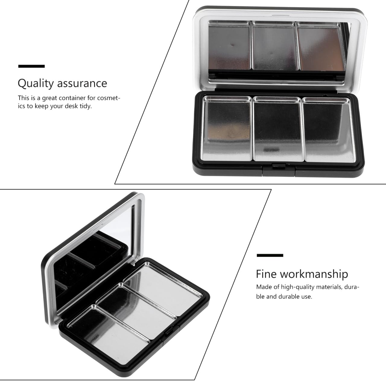 Didiseaon Multi-Function Diy Eyeshadow Storage Box Portable Refillable Lipstick and Blusher Container Lightweight Makeup Case for Travel and Daily Use