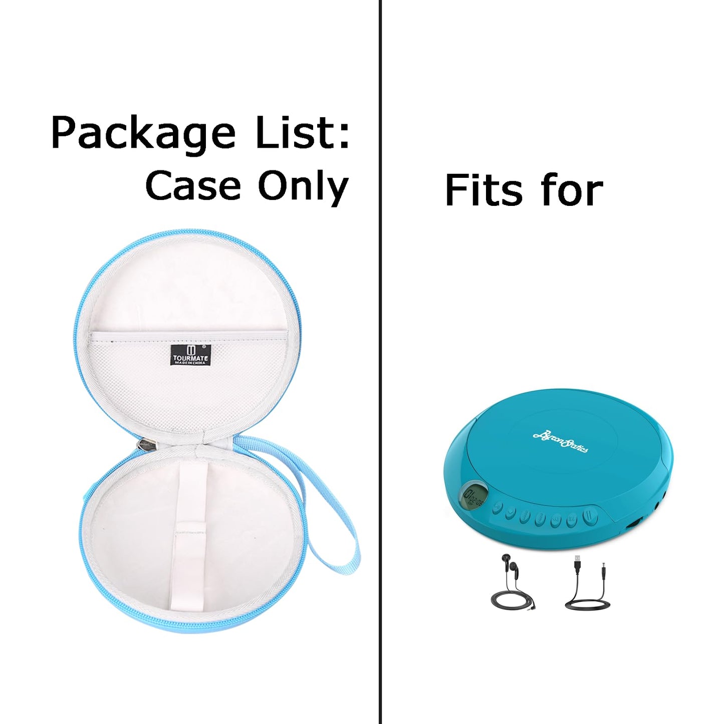 CD Player Case Compatible for ByronStatics PCD220B/GPX PCB319B/PC332B Products Portable Disc CD Player, Travel Carrying Stoarge Holder for Arafuna/MEGATEK/Deluxe Products(Blue)