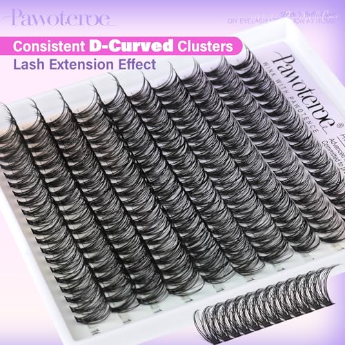 Pawotence 30D Refill Pack for Lash Clusters 200pcs, 11-16mm Natural Eyelash Extensions
