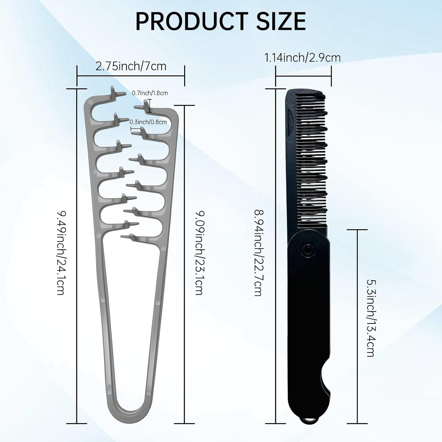 Volumizing Texture Comb Set for Men - Travel Folding Design | Dual-Purpose Wide & Fine-Toothed Comb