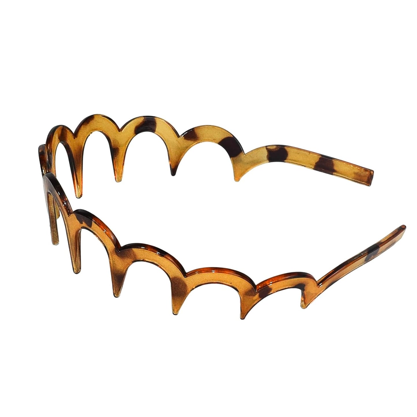 Zigzag Headbands for Women - 2-Pack Non-Slip U-Shaped Hair Accessories | Black & Tortoise Recycled Plastic