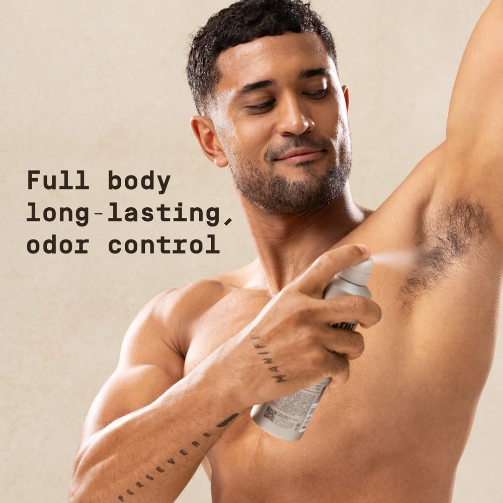 PAPATUI Full Body Deodorant Spray for Men - Aluminum-Free Odor Protection & Moisture Absorption | Lush Coconut | 5oz