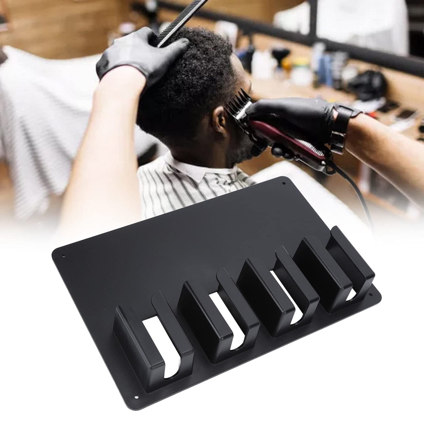 Agatige Hair Clipper Hanger Holder, Wall Mount Hair Clipper Storage Rack Large Storage Space Display Rack Hanging Barber Work Station Clipper Holder for Home Hair Salon
