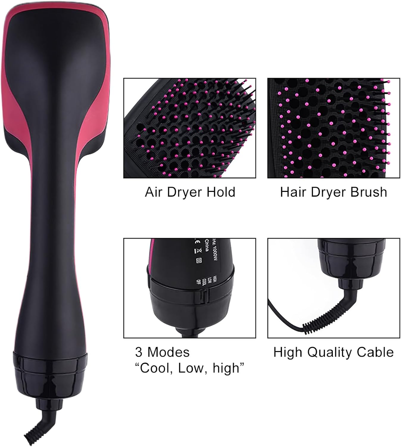 2 in 1 Hair Dryer & Styler - One Step Brush Straightener with Negative Ion Technology | Electric Hot Air Comb