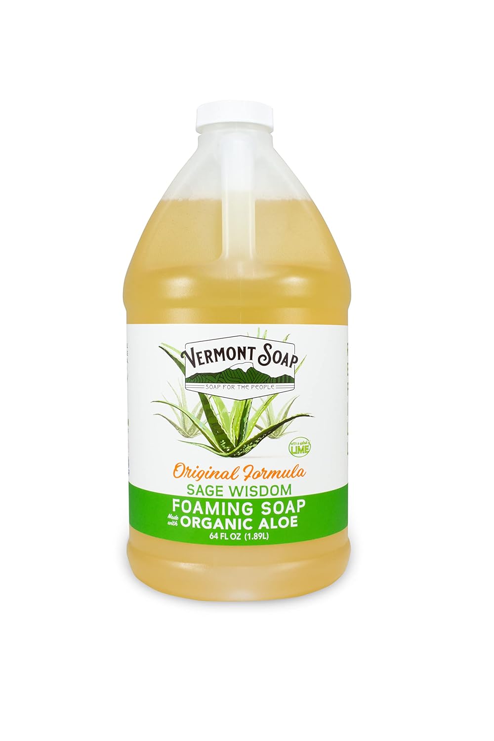 Vermont Soap Organic Unscented Foaming Hand Soap - Natural Moisturizing Liquid Soap for Dry Skin | 64 oz