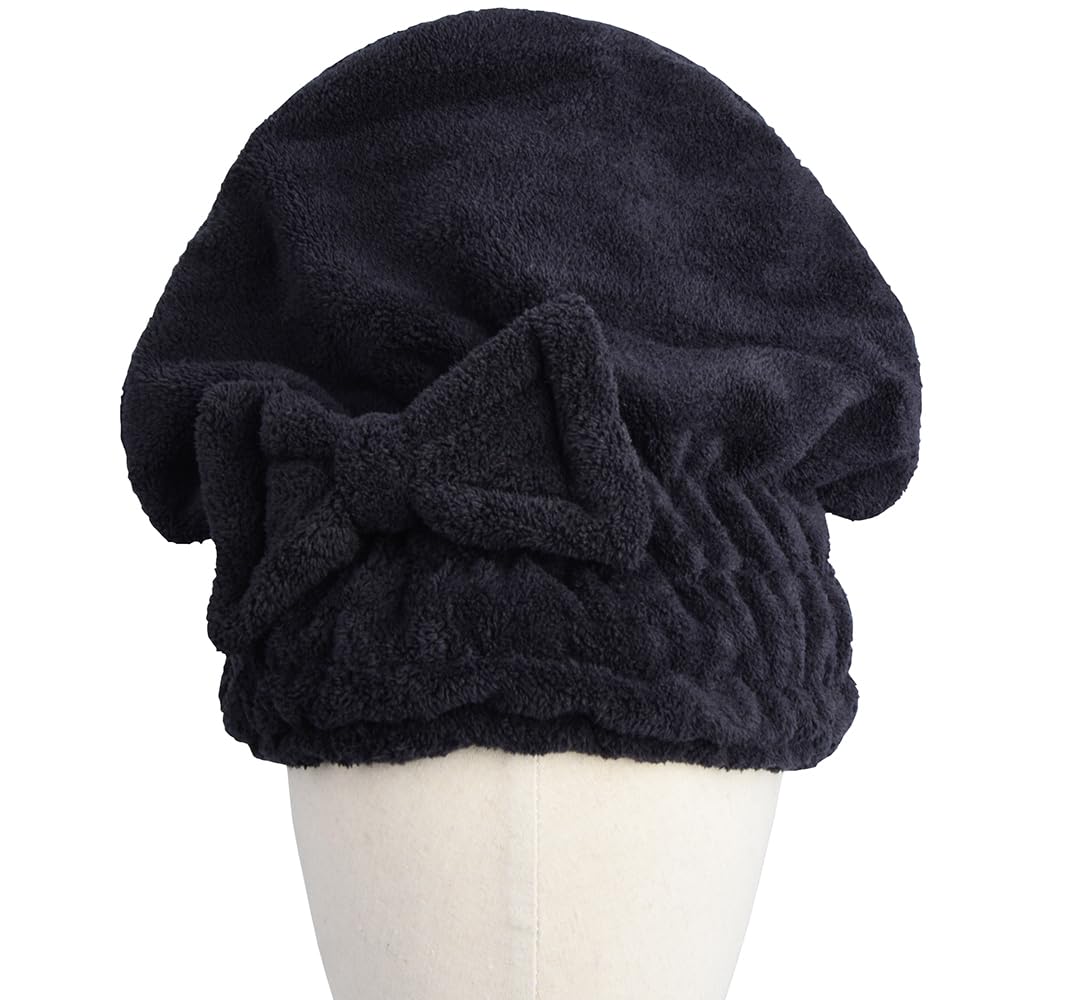 HOPESHINE Microfiber Hair Towel Cap for Women Wet Short or Long Curly Hair Super Absorbent Quick Dry Turbans Anti Frizz Great Gift for Women and Girls (Black, 1)