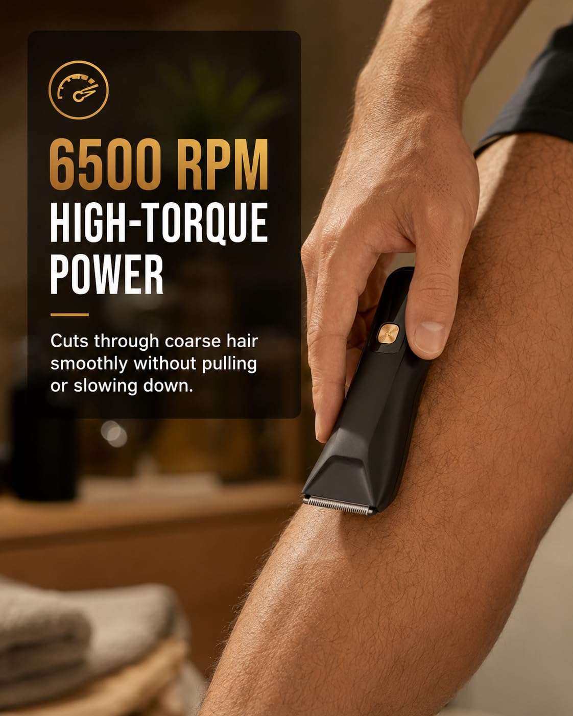 QUUQ Trimmer for Men - Body Hair Trimmer for Men -SkinSafe- Manscape - Ball Trimmer Men with Display & Light - IPX 7 Rated Waterproof Groomer kit for Groin Rechargeable with Ceramic Blades with 5 Kit