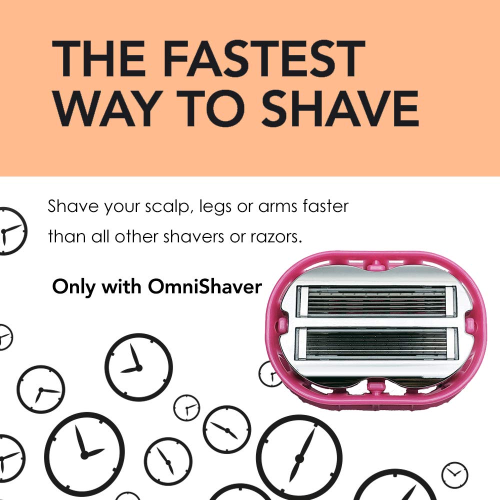 OmniShaver Extender Handle - Full Body Shaver for Men & Women with 20" Extension Holder - Adjustable & Foldable, Includes Detachable Lotion Applicator for Back, Legs, Arms, Articulating Head - Black