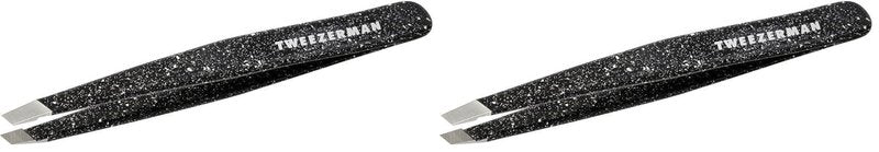 Tweezerman Special Edition 40th Anniversary Slant Tweezer - Eyebrow Tweezers for Women and Men,(Pack of 2)