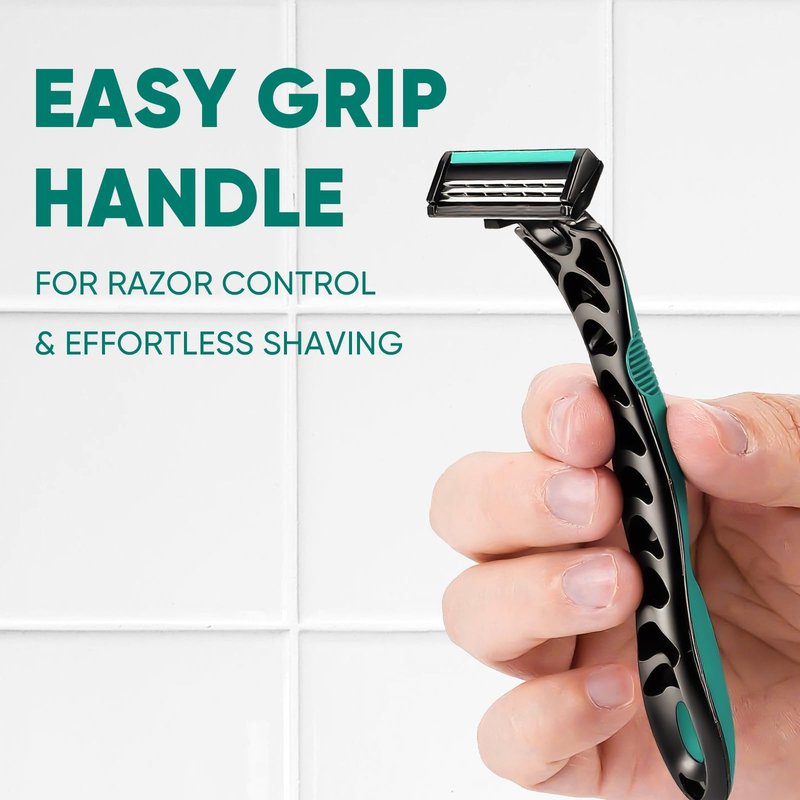 Comfycheer 20 count Disposable Razors Blades for Men，3-Blade Razors，Bulk Stainless Steel Shavers with Lubricating Strip for Shaving Sensitive Skin