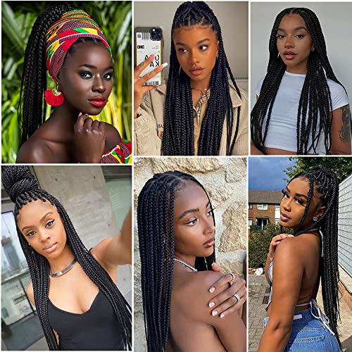 26 Inch Pre Stretched Braiding Hair - Itch Free Yaki Texture (1B#) - 8 Bundles