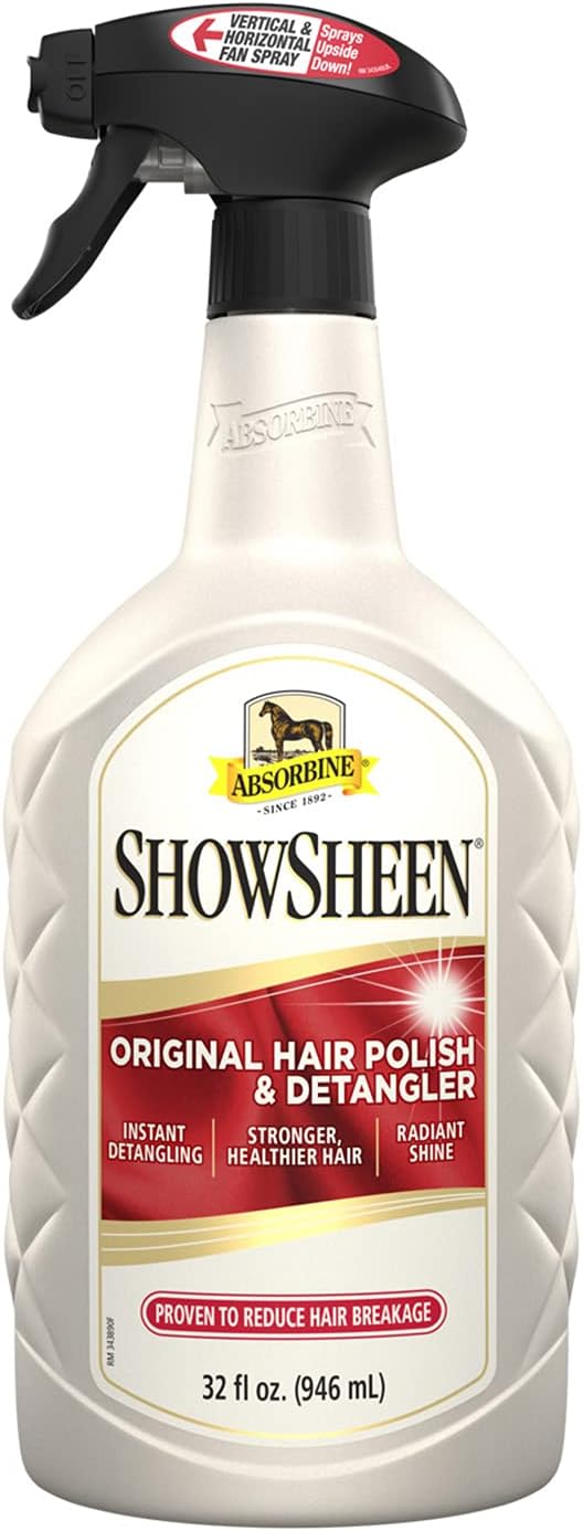 Absorbine ShowSheen Hair Polish & Detangler - 32oz Spray for Horses & Dogs | Instant Detangling & Shine