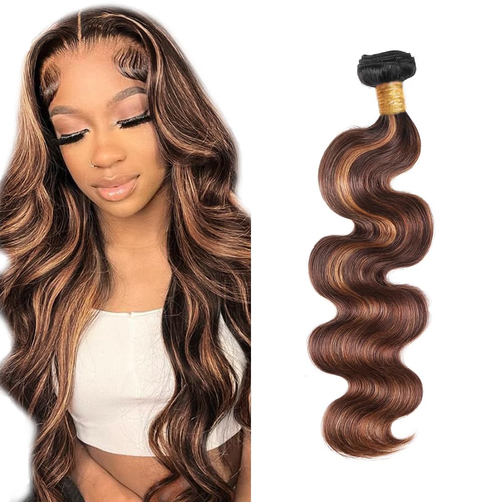 30 Inch LadrXadr Ombre Human Hair Bundles Ombre Bundles Human Hair Highlight Brown Body Wave Bundle p430 Brown Body Wave Bundle 100g