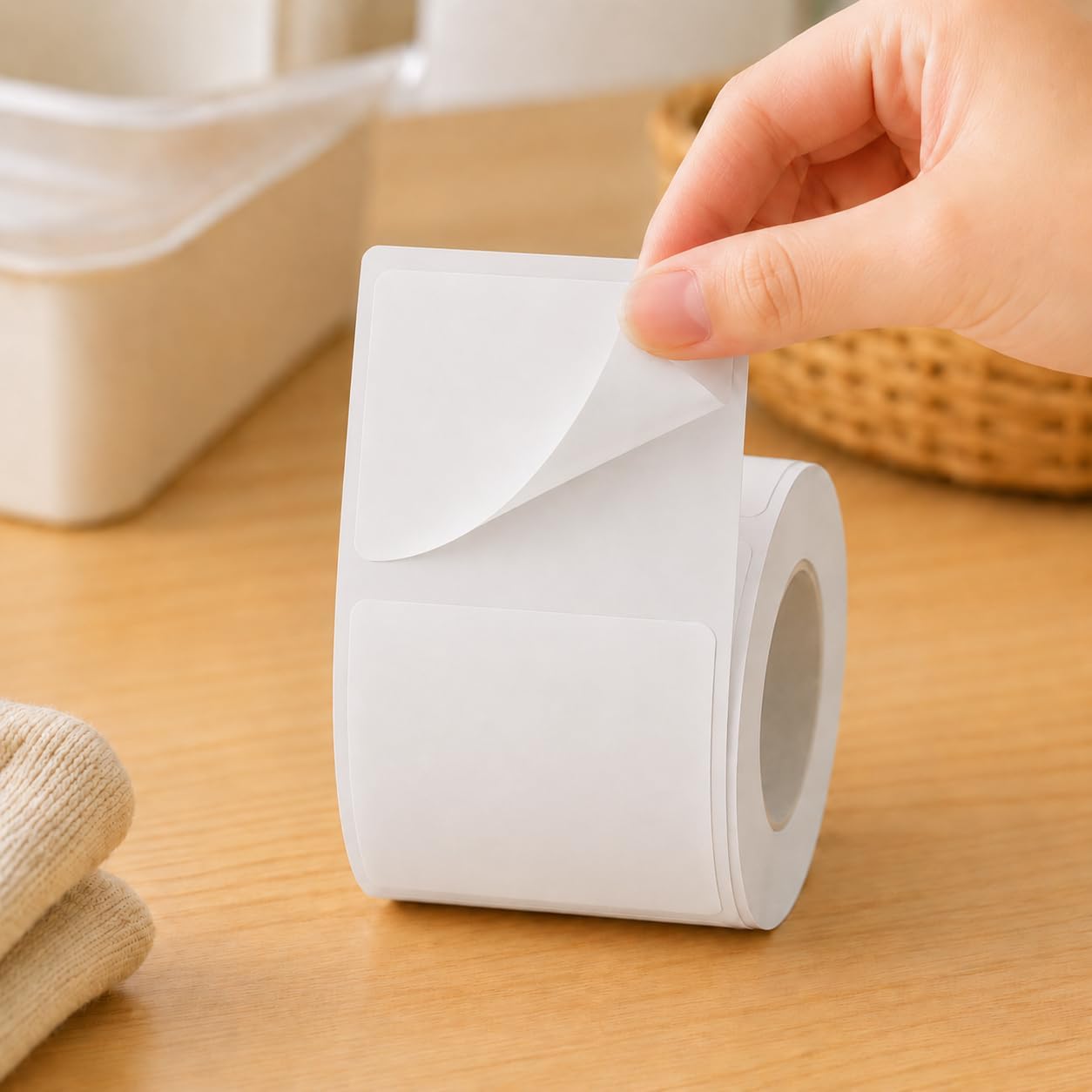 White Square Thermal Label Stickers - 2 Rolls for Phomemo M110 M200 M120 M220 EP210 Printers | 40x30mm