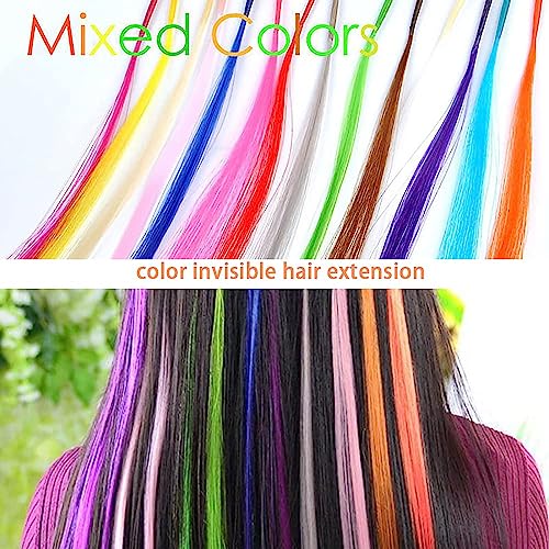 OTO BELLA 100 Pcs Rainbow I-Tip Hair Extensions Kit with Microbeads & Tool