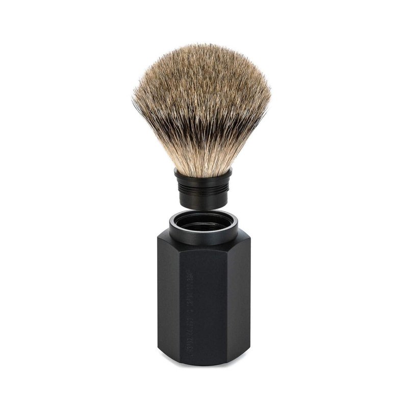 MÜHLE HEXAGON Graphite Silvertip Badger Shaving Brush