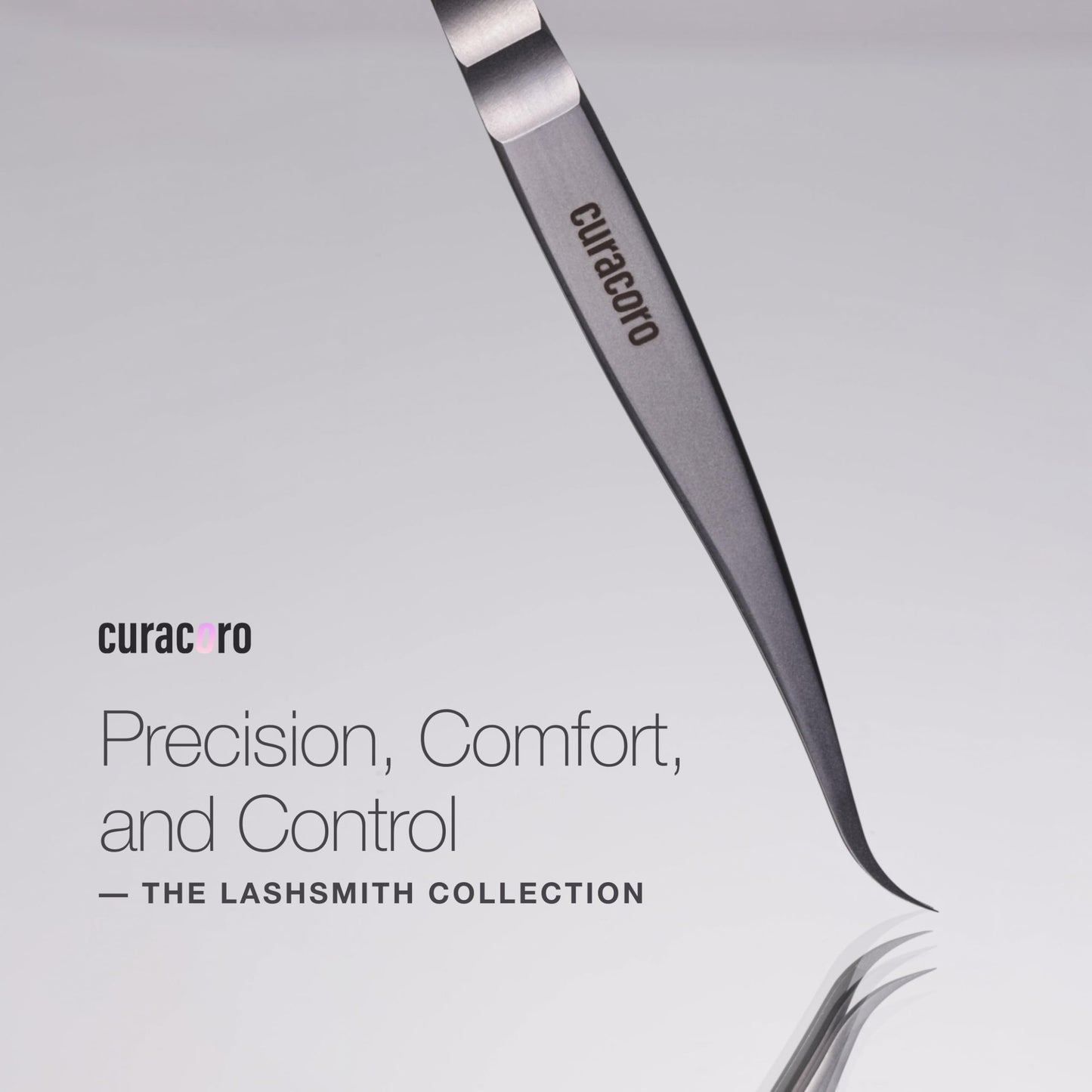 Curacoro EyeLash Tweezers - LashSmith Fine-tipped Lash Application Tool - Straight Isolation Tweezer for Every Lash Set