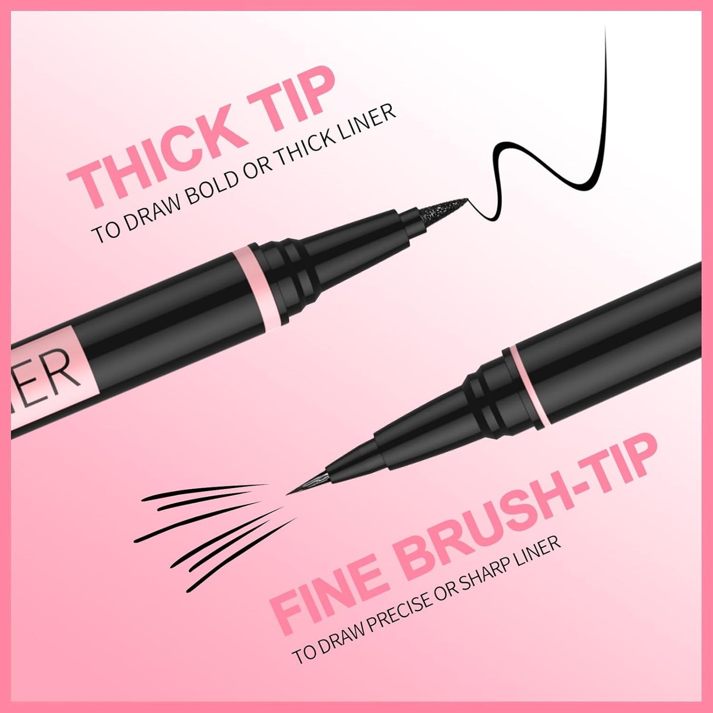 iMethod Liquid Eyeliner - Waterproof Dual-Ended Eye Liner with Precise Brush-Tip | Black, Long-Lasting, Smudge-Proof