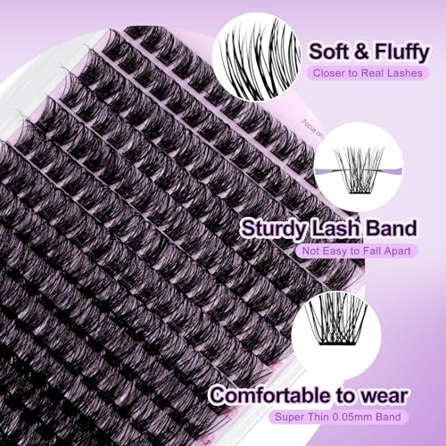 WENDY LASHES Cluster Eyelash Extensions C3-07-D Wispy Waterproof Reusable