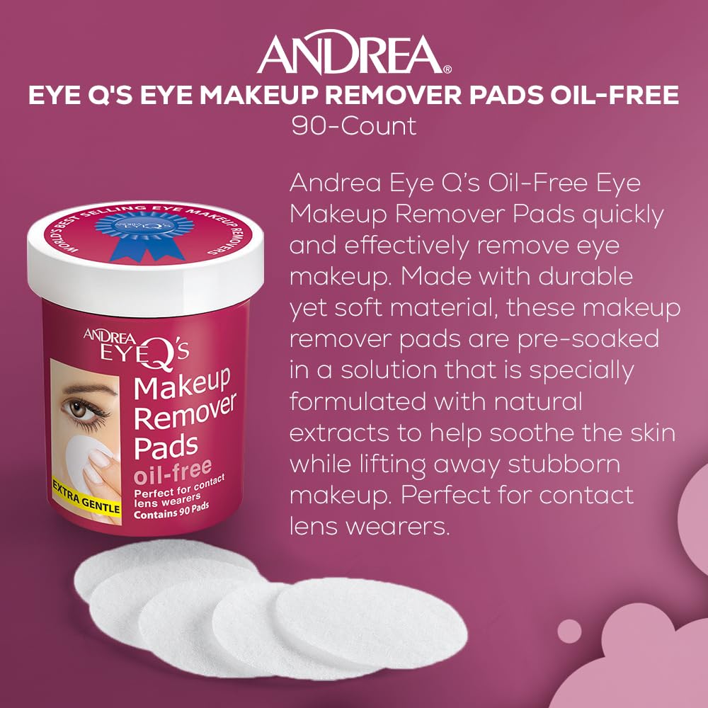 Andrea Eye Q's Eye Makeup Remover Pads, 65 Count