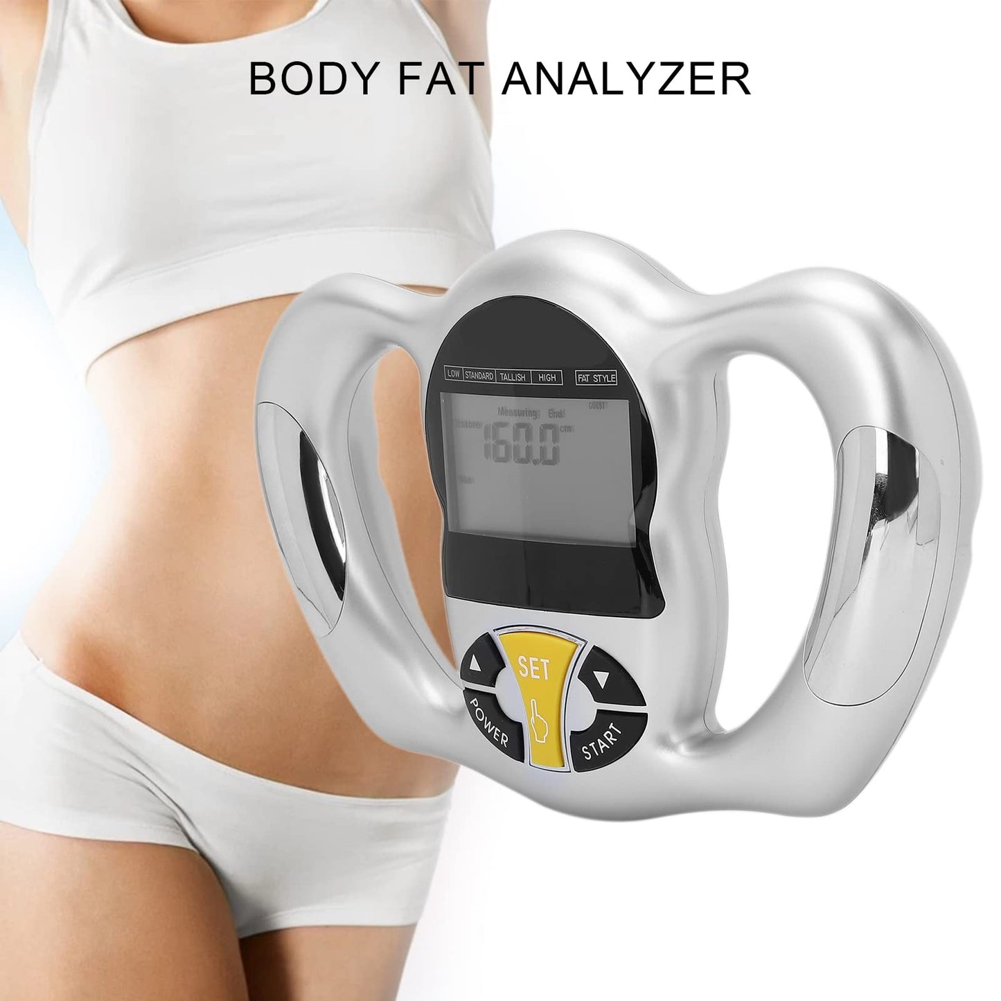 Handheld Body Fat Tester, Body Composition Analyzer, Body Fat Measuring Instrument BMI Meter Fat Analyzer Body Fat Monitor Fat Measuring Device