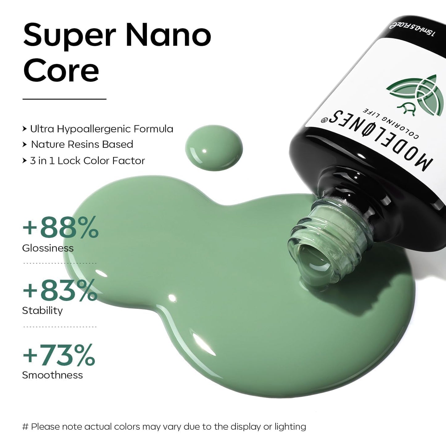 Sage Green Gel Nail Polish - Soak Off LED Nail Art Gel for DIY Manicure | 15 ML