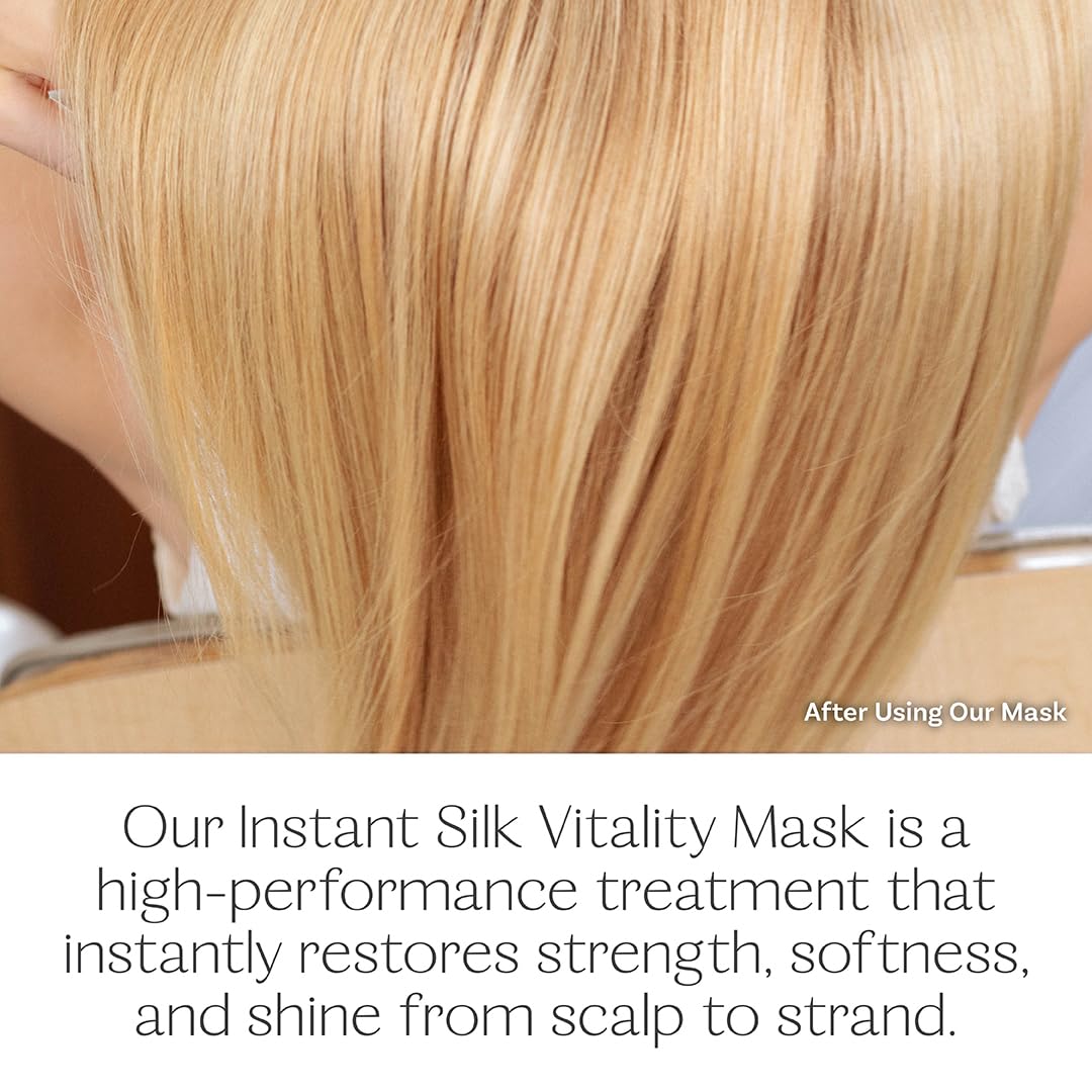 Instant Silk Vitality Hair Mask - Lightweight Repair Treatment with Tsubaki Seed Oil & Probiotic Ferments | 275mL for All Hair Textures