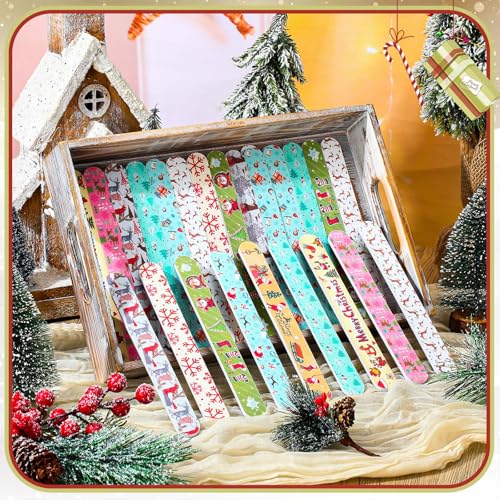 45 Pack Christmas Nail Files, Double-Sided Emery Boards for Party Favors