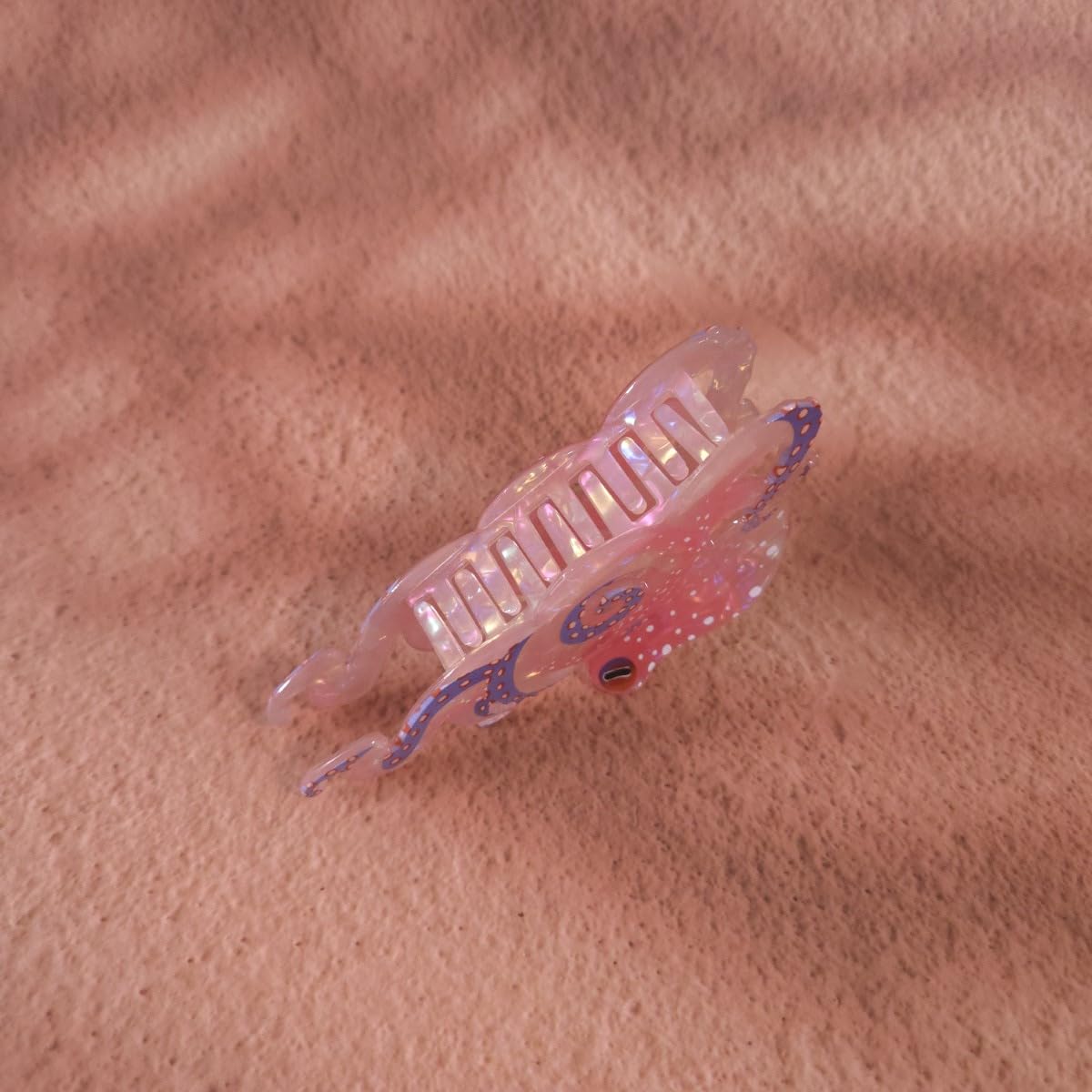 Funny Octopus Hair Clips - Novelty Acetate Claw Clip for Women | Light Pink Small Size