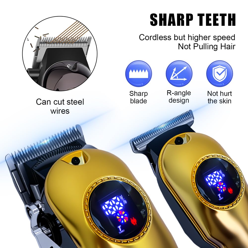 Professional Hair Clippers for Men - Hair Clippers & Hair Trimmer & Beard Trimmer and Nose Hair Cutter, Hair Cutting Kit with LCD Display Clippers for Men Father
