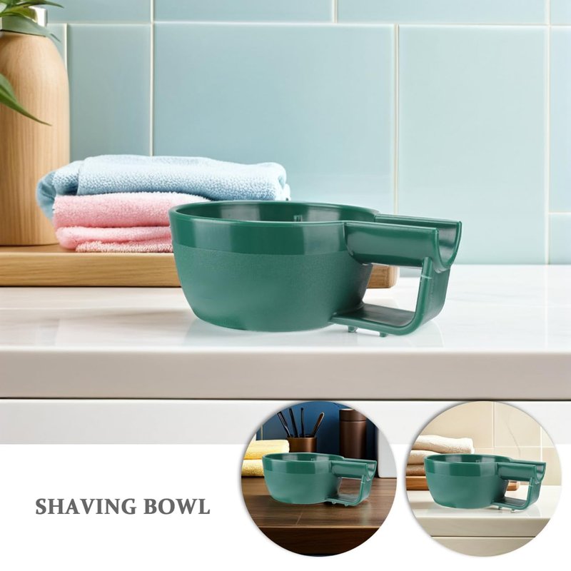 FRCOLOR Plastic Shaving Bowl 2.36 Inch Wide Lathering Bowl for Men Shaving Cream Foam Soap Durable Shave Accessory for Home and Travel