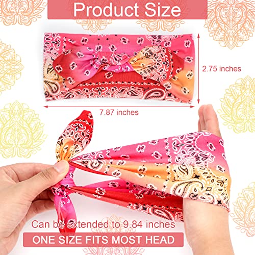 WILLBOND 13 Pcs Gradient Color Bandana Bow Headbands for Women