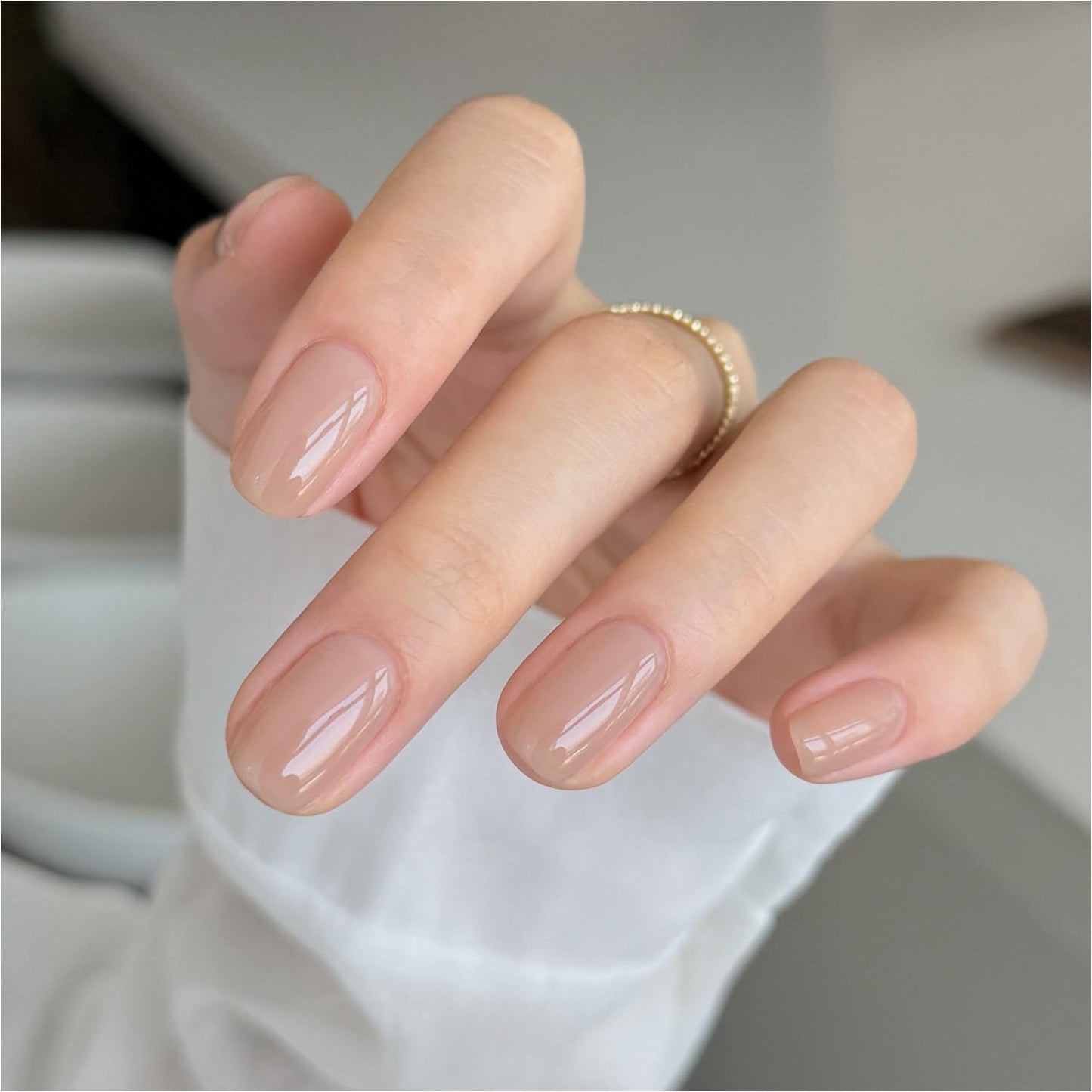 Sheer Light Pink Gel Nail Polish - 16ml UV Cure Jelly Milky White Peach for DIY Manicure & Pedicure