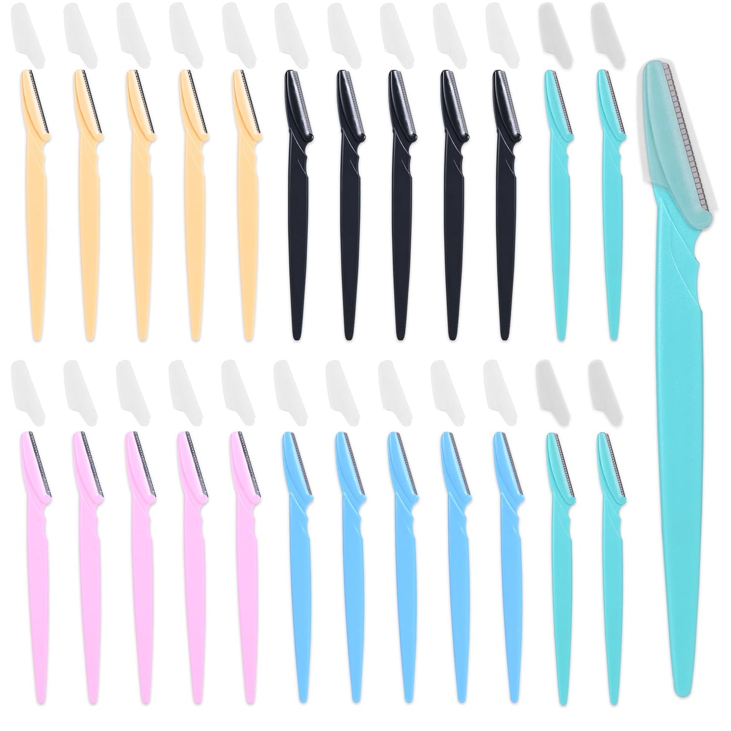 KXICYUR 15-Piece Value Pack Men's and Women's Beauty Tool Set: Men's Disposable Razors + Women's Disposable Eyebrow Razors, Non-Slip Grip + Travel-Friendly