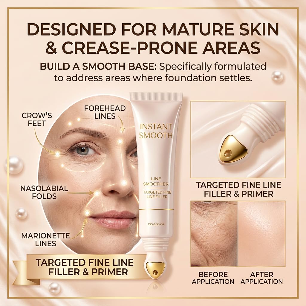Line Smoother Primer - Fine Line Blurring Formula with Vitamin C & Hyaluronic Acid | Lightweight Twist-Up Design (1 Pc)