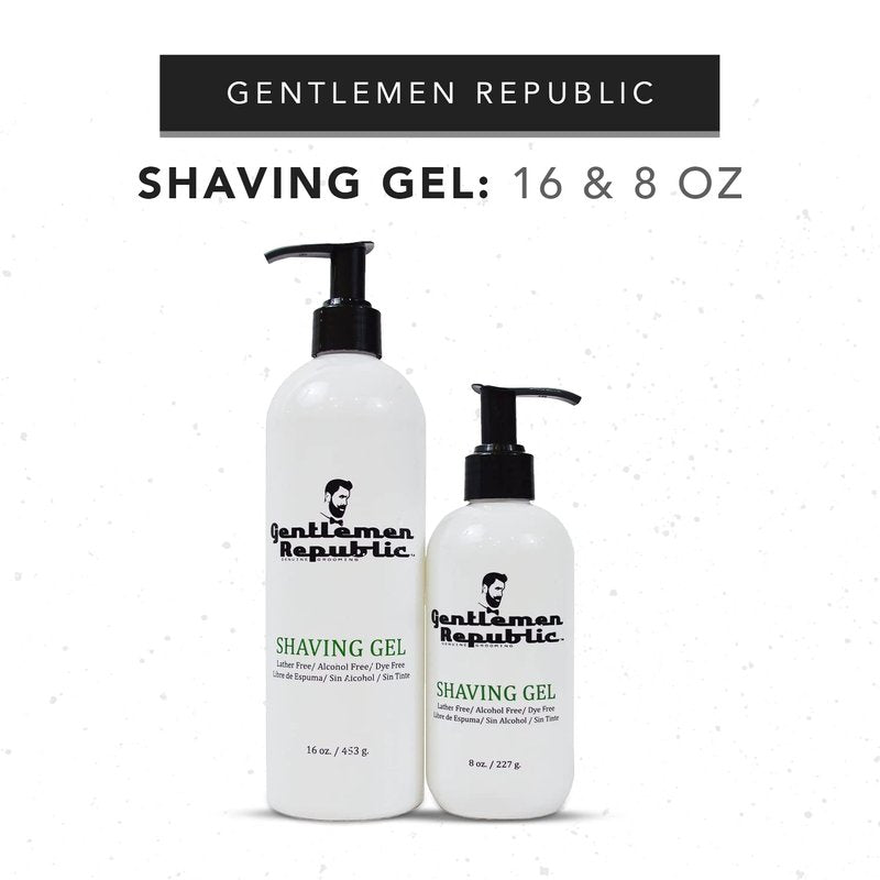 Gentlemen Republic 8oz Alcohol/Dye/Lather Free Sensitive Skin Shaving Gel