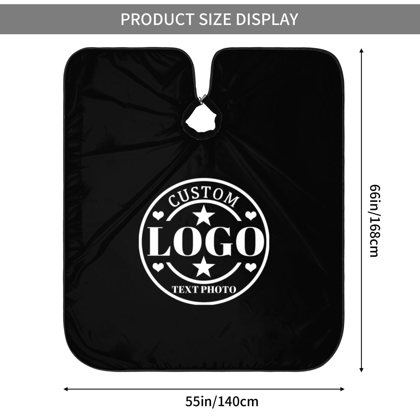 Custom Barber Cape Customized Haircut Capes Logo Text Photo Salon Hairdressing Apron for Home and Barbershop Black