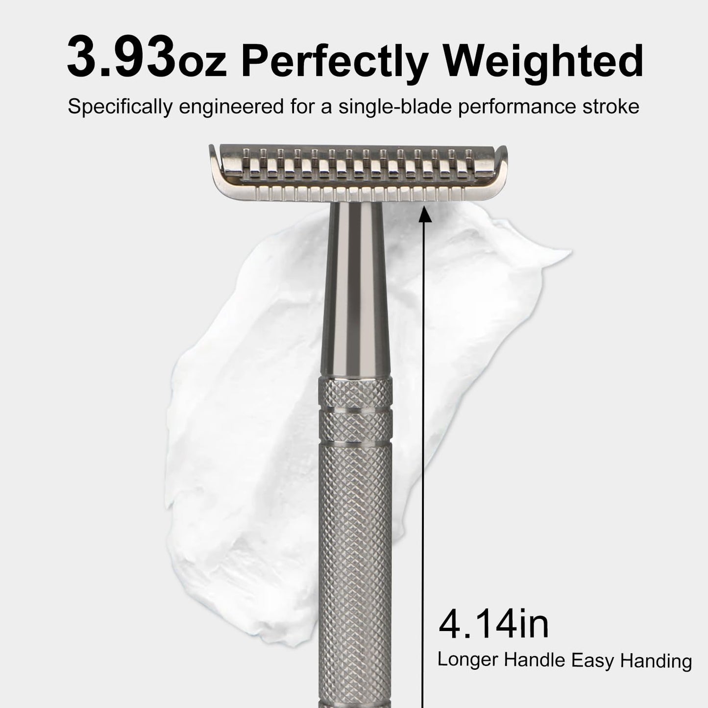 Double Edge Safety Razors for Men, Single Blade Razor, Stainless Steel Reusable Metal Razor, with 10 Platinum Coating Double Edge Blades, Smooth Close Gentle Shave, Plastic Free, Zero Waste, Silver