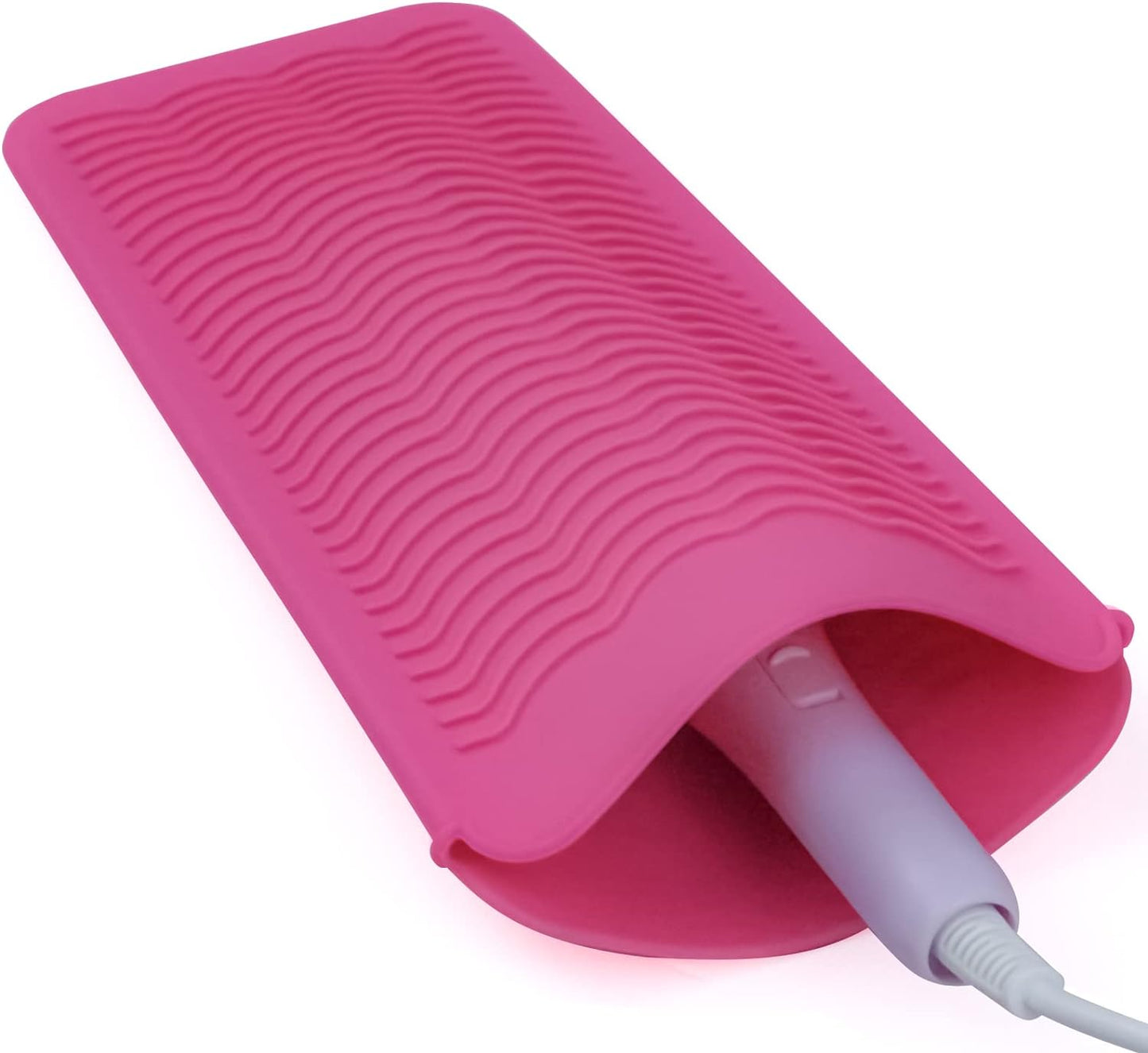 Silicone Heat Resistant Mat for Hair Tools - Pouch for Curling Iron & Straightener | Black