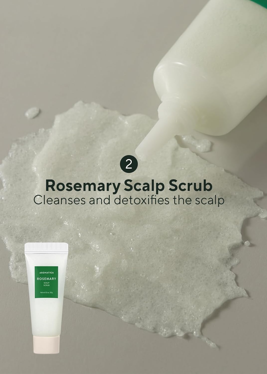 Aromatica Rosemary Scalp Scaling Trial Kit | Travel Size Korean Hair Care with Mini Brush & Vegan Formula for Hair Growth