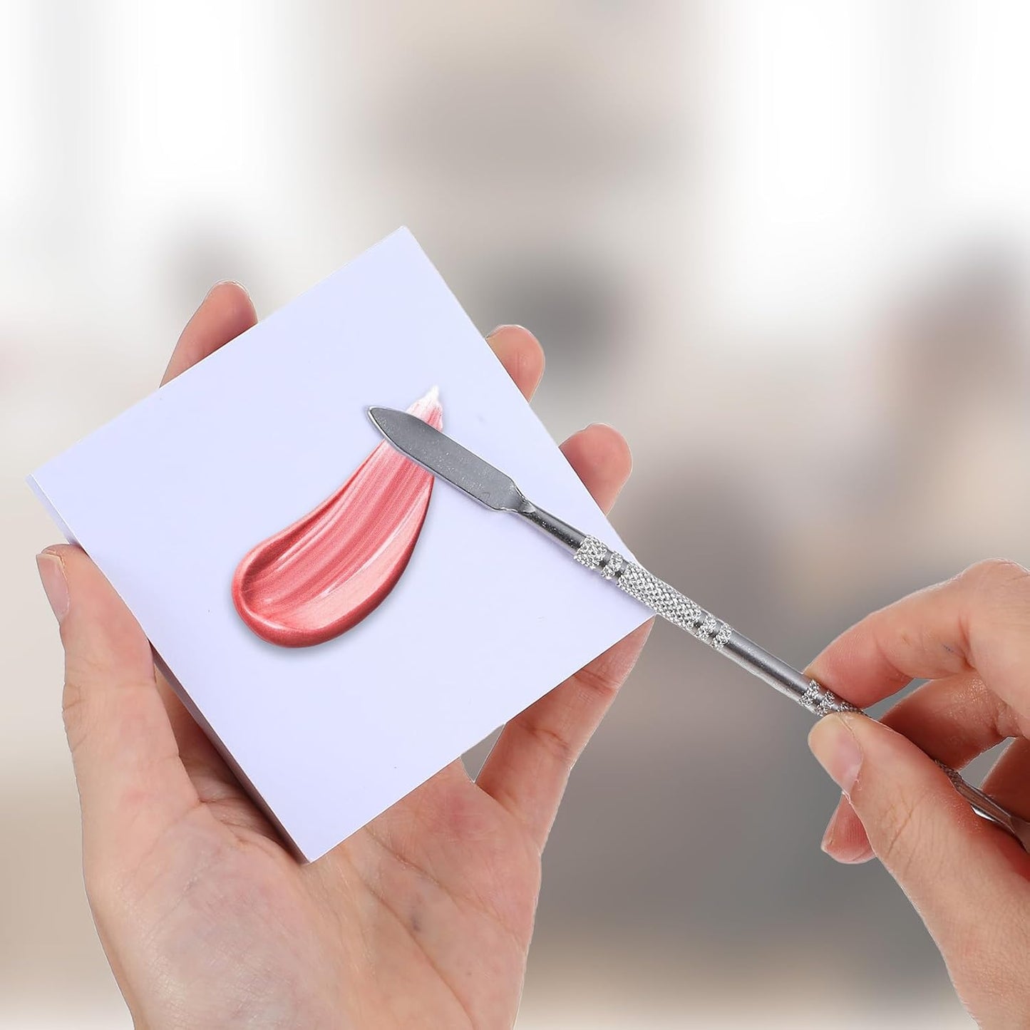 Disposable Nail Art Palette Paper - 100 Sheets Waterproof Mixing Paper with Stainless Spatula | 2 Sizes for Home Salon