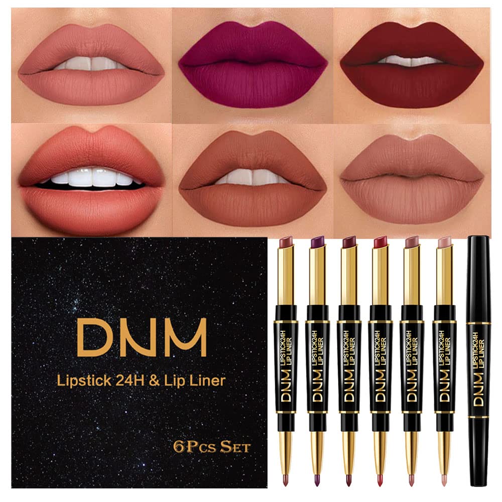 Chestnut Nude Brown Matte Lip Liner & Lipstick Set - Long Lasting, Waterproof, Smudge Proof | Antique Rose
